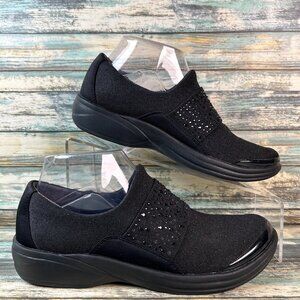 Bzees Loafers Womens Pizazz Size 7M Black Fabric Comfort Shoes Slip Ons Casual